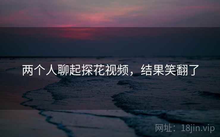 两个人聊起探花视频，结果笑翻了